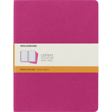 Блокнот Moleskine CAHIER JOURNAL CH021D17 XLarge 190х250мм обложка картон 120стр. линейка розовый неон (3шт)