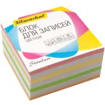 Блок для записей бумажный Silwerhof Стандарт 701029 90х90х45мм 80г/м2 ассорти 5цв.в упак.