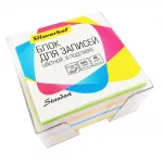 Блок для записей бумажный Silwerhof Стандарт 701031 90х90х45мм 80г/м2 ассорти 5цв.в упак. в подставке