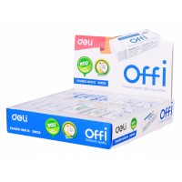 Ластик Deli EH03110 Offi 60x24x12мм ПВХ белый индивидуальная картонная упаковка