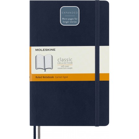 Блокнот Moleskine CLASSIC SOFT EXPENDED QP616EXPB20 Large 130х210мм 400стр. линейка мягкая обложка синий сапфир