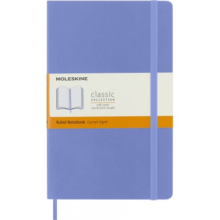 Блокнот Moleskine CLASSIC SOFT QP616B42 Large 130х210мм 192стр. линейка мягкая обложка голубая гортензия