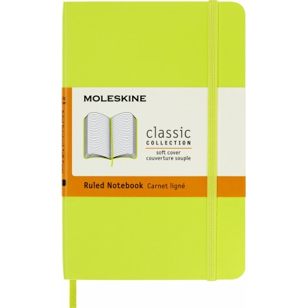 Блокнот Moleskine CLASSIC SOFT QP611C2 Pocket 90x140мм 192стр. линейка мягкая обложка лайм