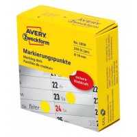 Этикетки Avery Zweckform 3856 250шт на листе диаметр 19мм/70г/м2/желтый самоклей. универсальная (упак.:1рул)