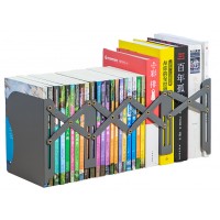 Подставка-ограничитель для книг Deli 78630D-GREY расшир. металл темно-серый