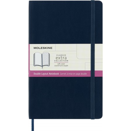 Блокнот Moleskine CLASSIC SOFT DOUBLE NB313SB20 Large 130х210мм 192стр. линейка мягкая обложка синий