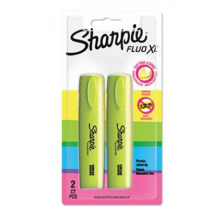 Набор текстовыделителей Paper Mate Fluo XL 1825660 Sharpie желтый блистер (2шт.)