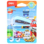 Степлер настольный Deli E0249 Super Wings 24/6 26/6 (12листов) ассорти 40скоб металл/пластик блистер