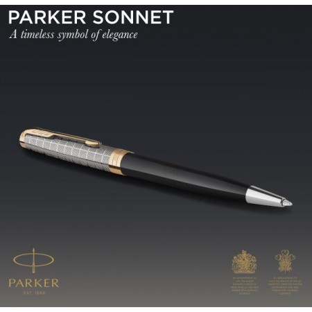 Ручка шариков. Parker Sonnet Premium K537 (CW2119787) Metal Black GT M черн. черн. подар.кор.