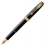 Ручка перьев. Parker Sonnet Core F530 (CW1931494) LaqBlack GT F сталь нержавеющая подар.кор.