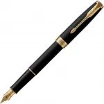 Ручка перьев. Parker Sonnet Core F528 (CW1931516) Matte Black GT F сталь нержавеющая подар.кор.