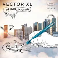 Ручка перьев. Parker Vector XL F21 (CW2159746) Teal CT M сталь нержавеющая подар.кор.