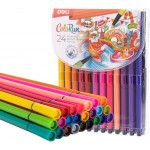 Фломастеры Deli EC157-24 ColoRun 24цв. пакет с европодвесом