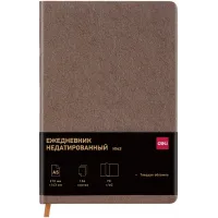 Ежедневник Deli ELEGANT CN143BROWN A5 143x210мм искусст. кожа 136л позолоч. срез коричневый