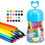 Мелки пластик. Deli EC222-24 Color Kids трехгр. 24цв. (24шт) пласт.туб. гол.