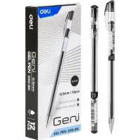 Ручка гелев. Deli Geni EG90-BK прозрачный d=0.5мм черн. черн. 1стерж.
