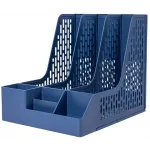 Лоток вертикальный Deli E9847 BLUE E9847 3отд. сборный для бумаг 253x320x275мм синий пластик пластиковый пакет