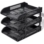 Лоток горизонтальный Deli E9213 BLACK E9213 сборный для бумаг 325x241x155мм черный пластик (упак.:3шт) пластиковый пакет