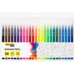 Фломастеры Silwerhof Color 9мм 145мм круг. пулевидный пиш. наконечник Вентилируемый 24цв. пакет с европодвесом