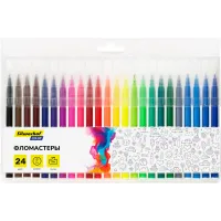 Фломастеры Silwerhof Color 9мм 145мм круг. пулевидный пиш. наконечник Вентилируемый 24цв. пакет с европодвесом