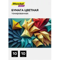 Бумага цветная Silwerhof тонир. 10л. 10цв. A4 CREATE 80г/м2 папка