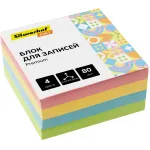 Блок для записей бумажный Silwerhof Daily Премиум 90х90х45мм 80г/м2 4цв.в упак.