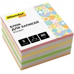 Блок для записей бумажный Silwerhof Daily Стандарт 90х90х45мм 80г/м2 ассорти 5цв.в упак.