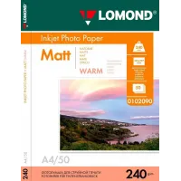Фотобумага Lomond 0102090 A4/240г/м2/50л./тепло-белый матовое для струйной печати