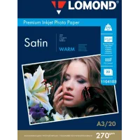 Фотобумага Lomond 1104103 A3/270г/м2/20л./тепло-белый сатин для струйной печати