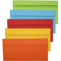 Конверт Silwerhof Eco 225А.10A C65 114x229мм ассорти клеевой слой 120г/м2 (pack:10pcs)
