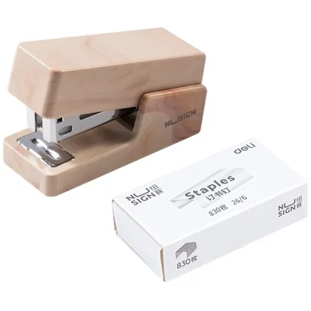 Степлер мини Deli NS083C BEIGE Nusign 24/6 26/6 (25листов) бежевый 830скоб пластик коробка