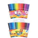 Фломастеры Deli EC165-18 Colorwow круг. пулевидный пиш. наконечник Вентилируемый смываемые 18цв. (18шт.)