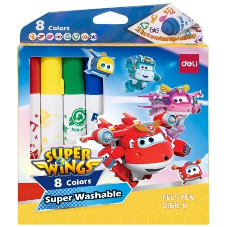 Фломастеры Deli EC168-8 Super Wings конический пиш. наконечник