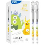 Ручка гелев. Deli EG101-BK прозрачный d=0.5мм черн. черн. карт.уп. игловидный пиш. наконечник резин. манжета