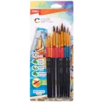 Набор кистей Deli EC407 (наб.10шт) пони кругл.№ 2,3,4,5,6/синт.круг.№2,3,4/плоск.№6,8
