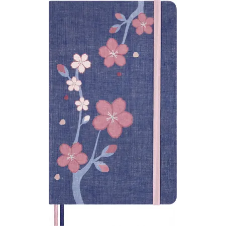 Блокнот Moleskine LIMITED EDITION SAKURA LESU08QP060 Large 130х210мм обложка текстиль 176стр. линейка синий 2025