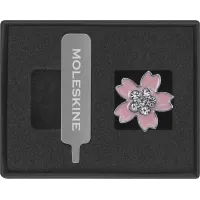 Шильд-символ Moleskine Sakura Цветок металл серебристый/розовый LESU08PINFLWCRYS