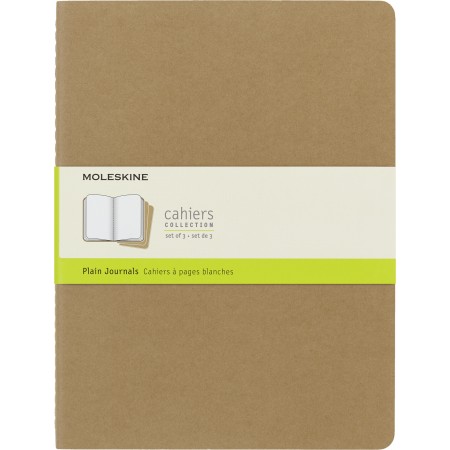 Блокнот Moleskine CAHIER JOURNAL QP423 XLarge 190х250мм обложка картон 120стр. нелинованный бежевый (3шт)