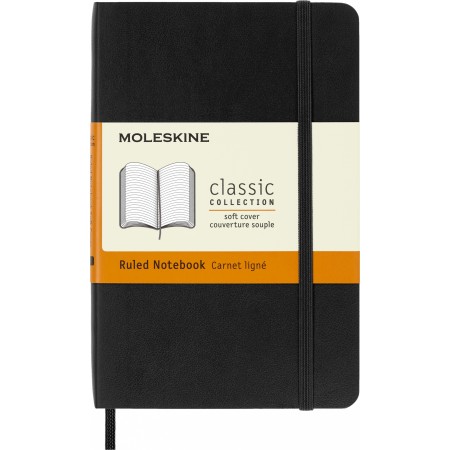 Блокнот Moleskine CLASSIC SOFT QP611 Pocket 90x140мм 192стр. линейка мягкая обложка черный