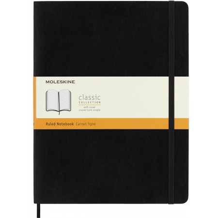 Блокнот Moleskine CLASSIC SOFT QP621 XLarge 190х250мм 192стр. линейка мягкая обложка черный