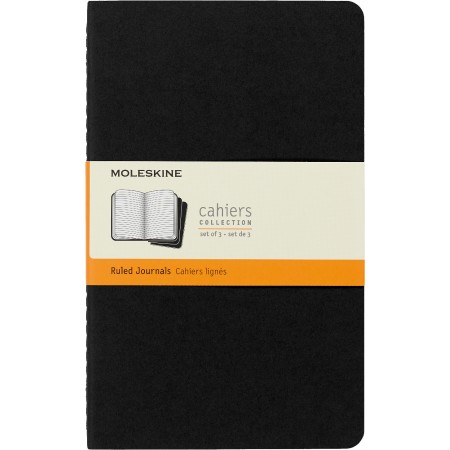 Блокнот Moleskine CAHIER JOURNAL QP316 Large 130х210мм обложка картон 80стр. линейка черный (3шт)