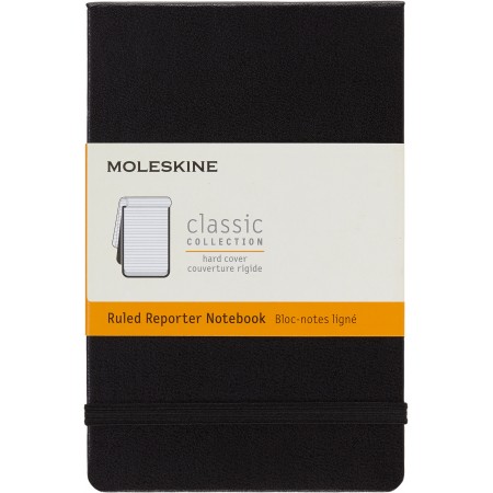 Блокнот Moleskine REPORTER QP511 Pocket 90x140мм 192стр. линейка твердая обложка черный