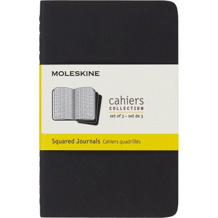 Блокнот Moleskine CAHIER JOURNAL QP312 Pocket 90x140мм обложка картон 64стр. клетка черный (3шт)