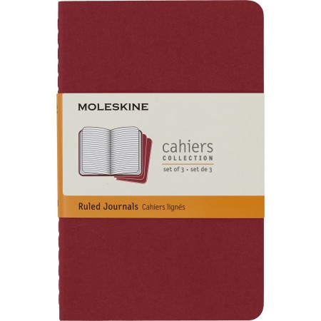 Блокнот Moleskine CAHIER JOURNAL CH111 Pocket 90x140мм обложка картон 64стр. линейка клюквенный (3шт)