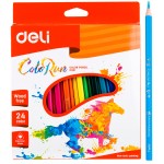 Карандаши цв. Deli EC00120 ColoRun трехгран. пластик 24цв. коробка/европод. (24шт)