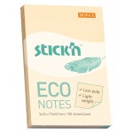 Блок самоклеящийся бумажный Stick`n ECO 21741 51x76мм 100лист. 60г/м2 пастель желтый