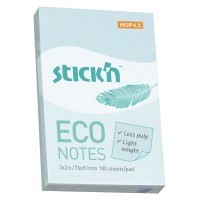 Блок самоклеящийся бумажный Stick`n ECO 21743 51x76мм 100лист. 60г/м2 пастель голубой