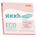 Блок самоклеящийся бумажный Stick`n ECO 21746 76x76мм 100лист. 60г/м2 пастель розовый