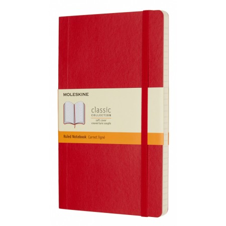 Блокнот Moleskine CLASSIC SOFT QP616F2 Large 130х210мм 192стр. линейка мягкая обложка красный