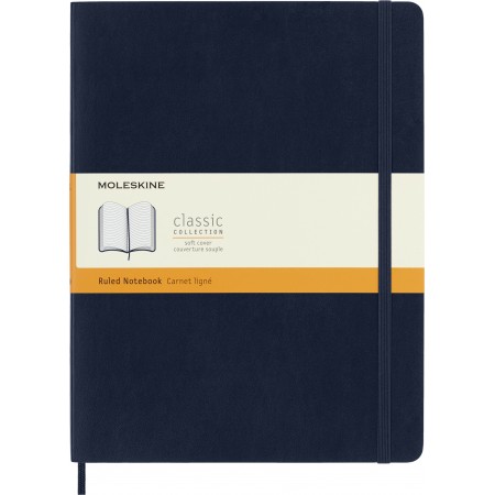 Блокнот Moleskine CLASSIC SOFT QP621B20 XLarge 190х250мм 192стр. линейка мягкая обложка синий сапфир